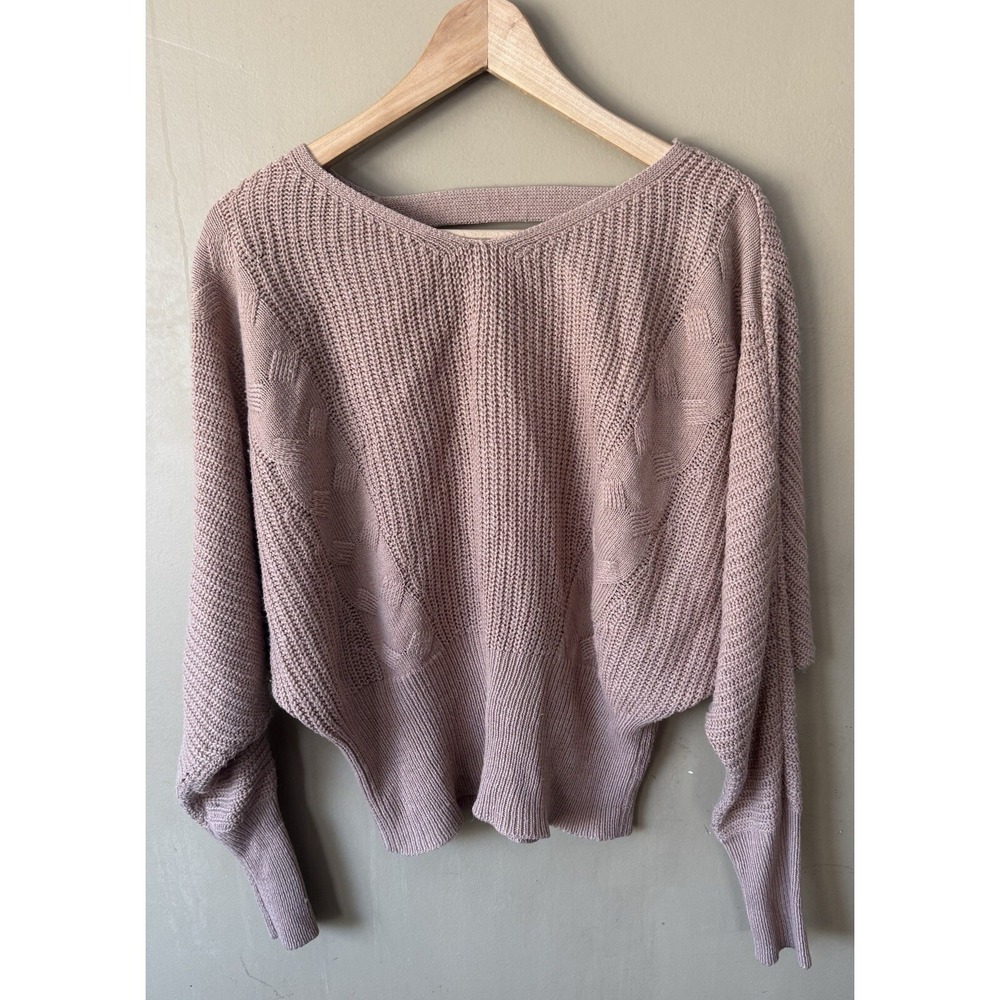 Made with Love by FCT Women's Knit Brown‎ Beige Sweater Short Cute